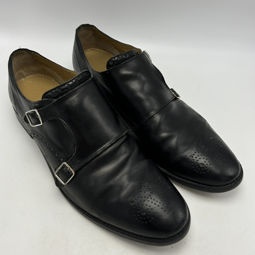 Cole Haan Loafers Mens 12 M Slip On Black Monk Strap Leather Double Buckle - Picture 4 of 11
